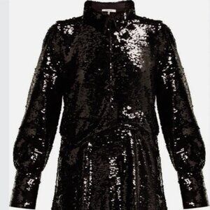 GANNI NWT Black Sonora Sequin Dress